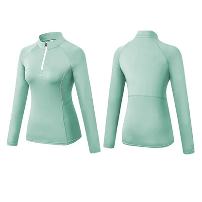 Women'S Sports T-Shirts Cycling Training Long-Sleeve Outdoor Workout Fitness Running Yoga Clothes Tights Quick-Drying Tops