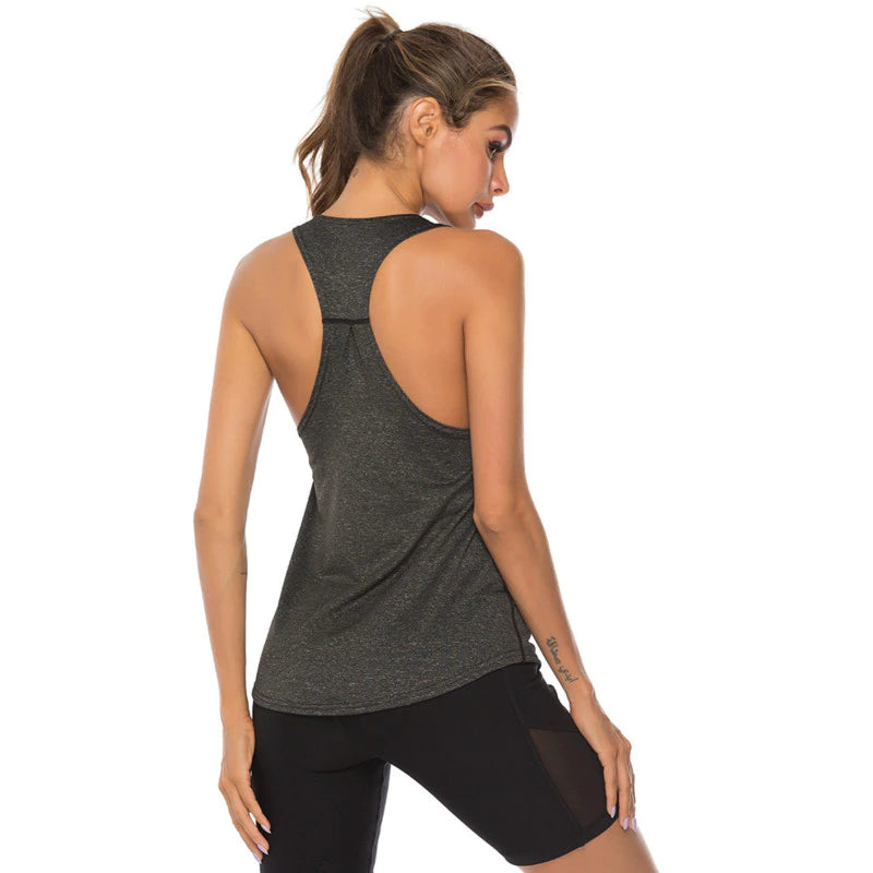 Sleeveless Racerback Yoga Vest Athletic Fitness Sport Tank Tops Gym Running Training Yoga Shirts Workout Tops for Women