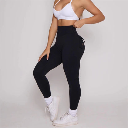 Pchee Bum Leggings 2023 Women High Waist Tights Pants Peach Hips with Pockets Women Workout Gym Leggings Yoga Pants