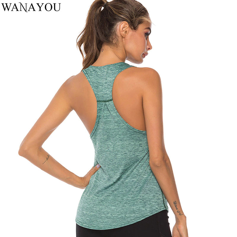 Sleeveless Racerback Yoga Vest Athletic Fitness Sport Tank Tops Gym Running Training Yoga Shirts Workout Tops for Women