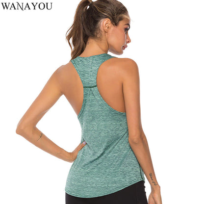 Sleeveless Racerback Yoga Vest Athletic Fitness Sport Tank Tops Gym Running Training Yoga Shirts Workout Tops for Women