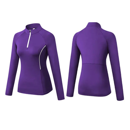 Women'S Sports T-Shirts Cycling Training Long-Sleeve Outdoor Workout Fitness Running Yoga Clothes Tights Quick-Drying Tops