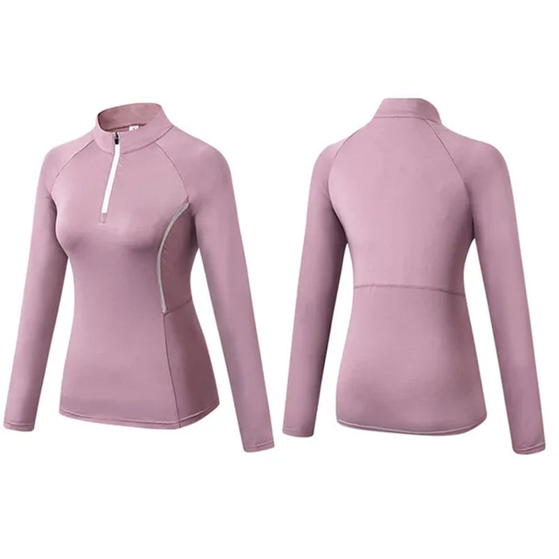 Women'S Sports T-Shirts Cycling Training Long-Sleeve Outdoor Workout Fitness Running Yoga Clothes Tights Quick-Drying Tops