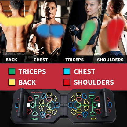 Portable Multifunctional Push-Up Board Set with Handles Foldable Fitness Equipment for Chest Abdomen Arms and Back Training