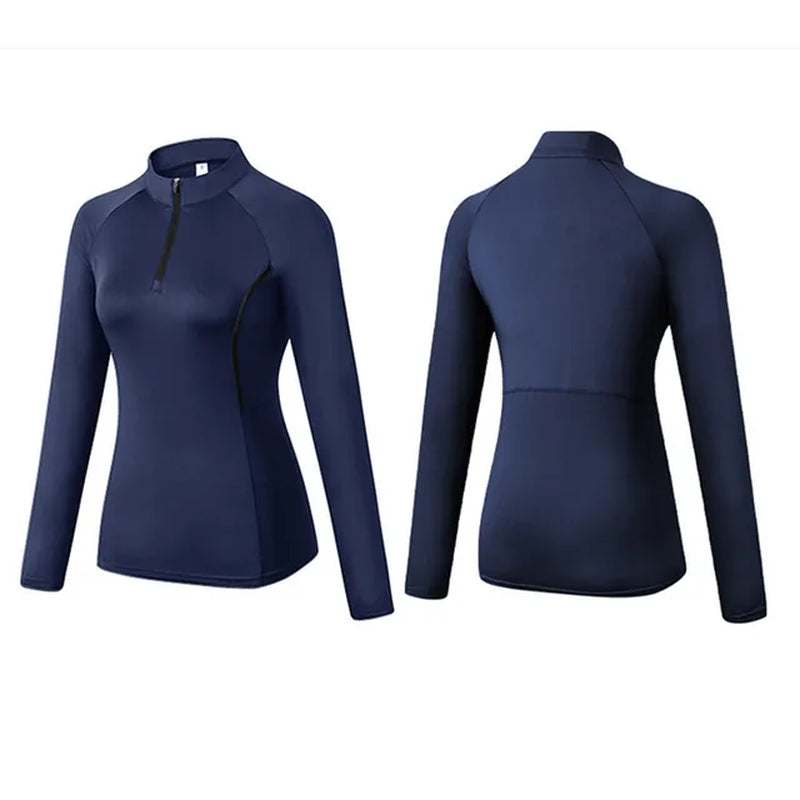 Women'S Sports T-Shirts Cycling Training Long-Sleeve Outdoor Workout Fitness Running Yoga Clothes Tights Quick-Drying Tops