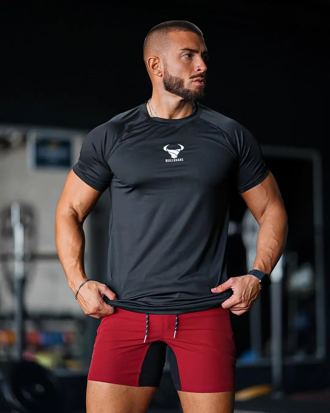 New Style Men'S Thin Short Sleeve Ice Silk Summer Gym Exercise T Shirt Slim O-Neck Bottoming Fashion Men Clothing Tops