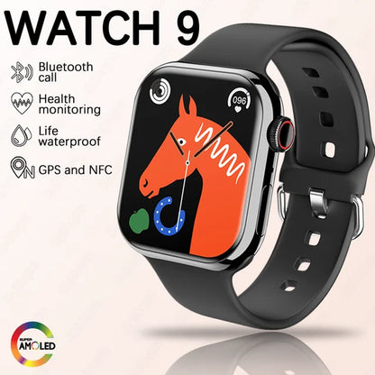 New Smart Watch Men for Apple Watch 9 Series Always on Display Body Temperature BT Call GPS NFC Women Smartwatch for IOS Android