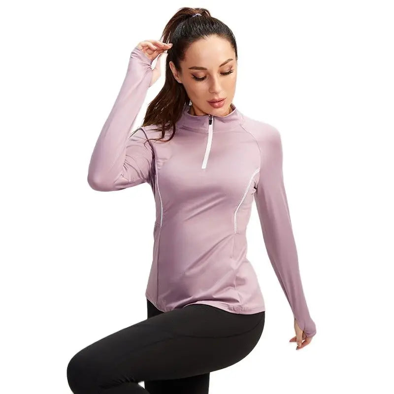 Women'S Sports T-Shirts Cycling Training Long-Sleeve Outdoor Workout Fitness Running Yoga Clothes Tights Quick-Drying Tops