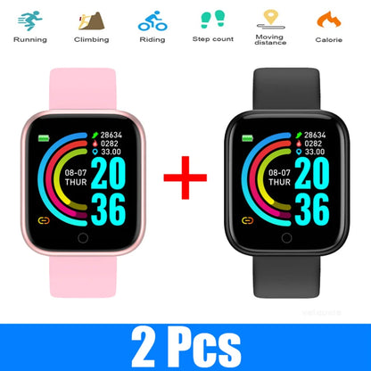 2PCS Y68 Relogio Inteligente Smart Watch Fitness Tracker Bluetooth Smart Wristwatch D20 Cardio Clock Sports Wristband Смарт Часы