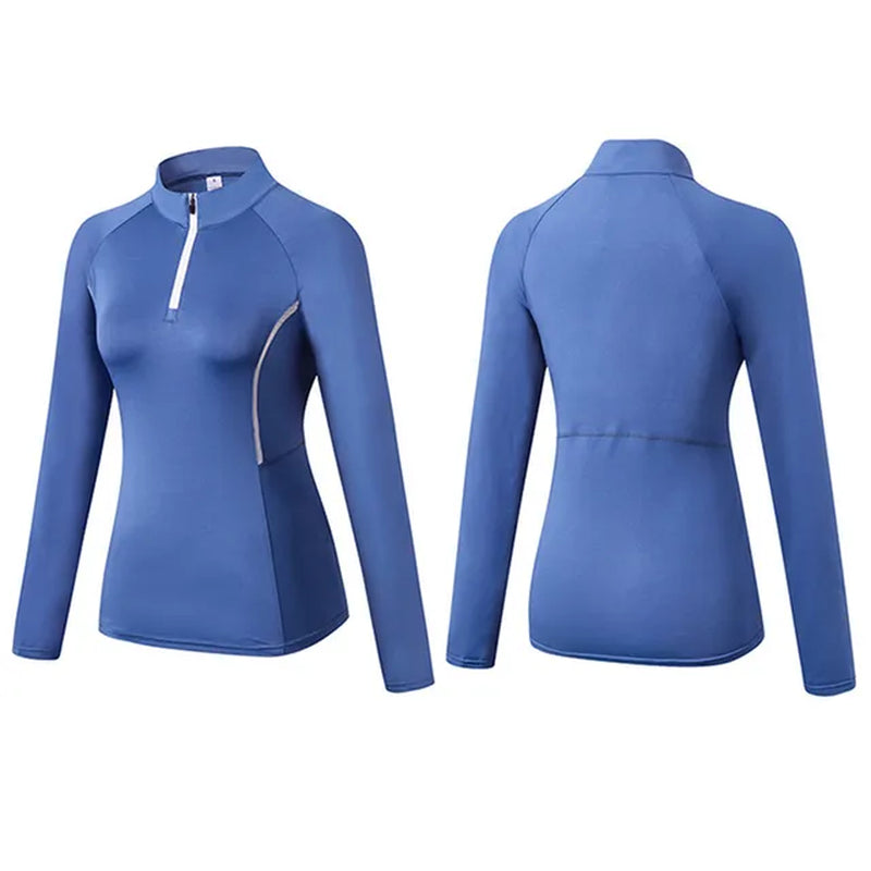 Women'S Sports T-Shirts Cycling Training Long-Sleeve Outdoor Workout Fitness Running Yoga Clothes Tights Quick-Drying Tops